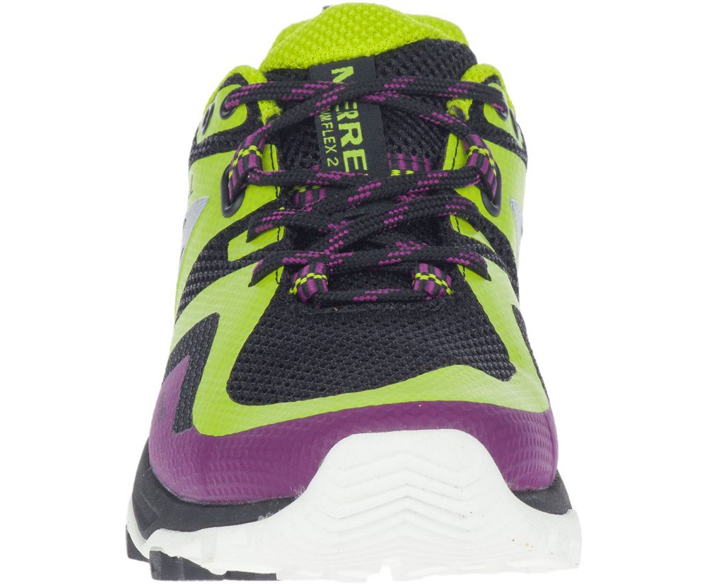 Tenis Senhora - Merrell Mqm Flex 2 - Pretas/Verdes - MVQ342869